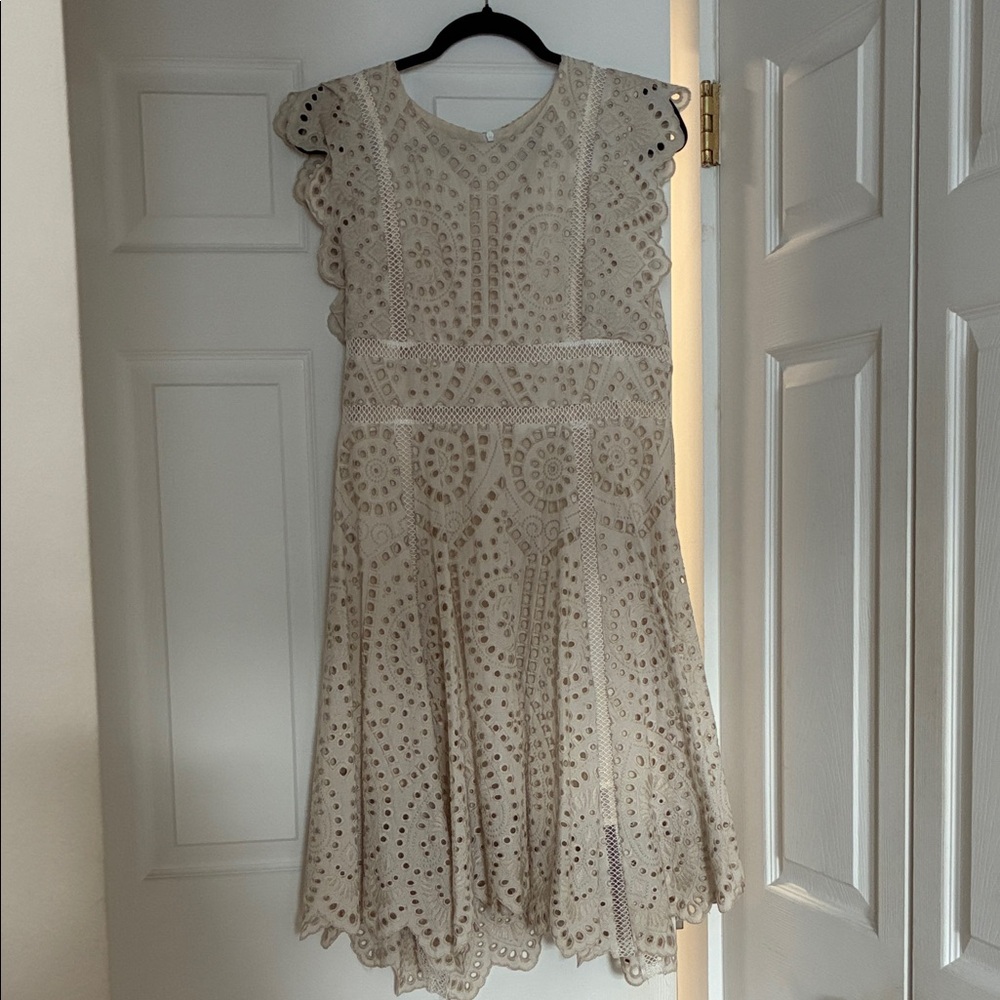 Few Moda Embroidered Eyelet A Line Sleeveless Dress Size Large